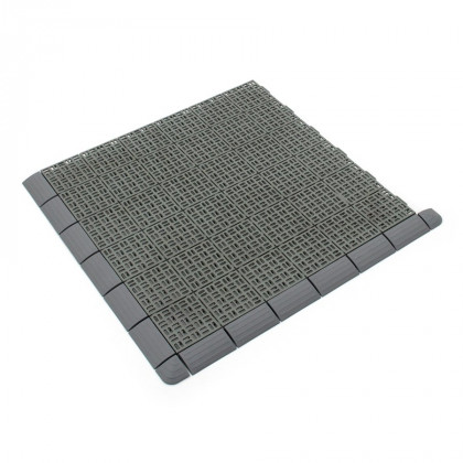 Šedá plastová děrovaná terasová dlaždice Linea Marte - 56,3 x 56,3 x 1,3 cm