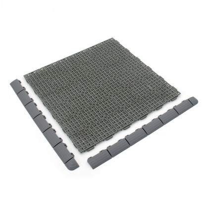 Šedá plastová děrovaná terasová dlaždice Linea Marte - 56,3 x 56,3 x 1,3 cm