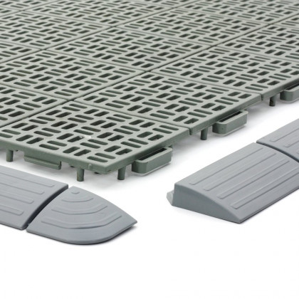Šedá plastová děrovaná terasová dlaždice Linea Marte - 56,3 x 56,3 x 1,3 cm