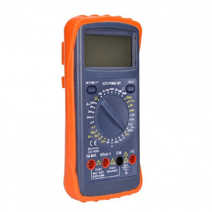 Multimetr, max. AC 600V/10A, max. DC 600V/10A, test diody, bzučák, hFE, kapacita, odpor