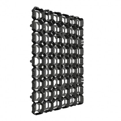 Černá plastová zatravňovací dlažba STELLA PADD - délka 57 cm, šířka 38 cm a výška 4 cm