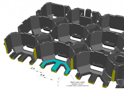 Černá plastová zatravňovací dlažba STELLA PADD - délka 57 cm, šířka 38 cm a výška 4 cm