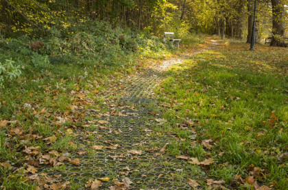 Černá plastová zatravňovací dlažba STELLA GREEN - délka 50 cm, šířka 50 cm a výška 5 cm