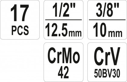Sada vytahováků šroubů a čepů 17 ks