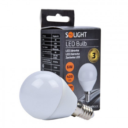LED žárovka E14 miniglobe, 6W