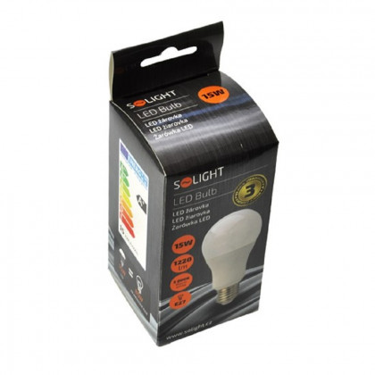 LED žárovka, klasický tvar, 15W, E27, 3000K, 270°, 1220lm
