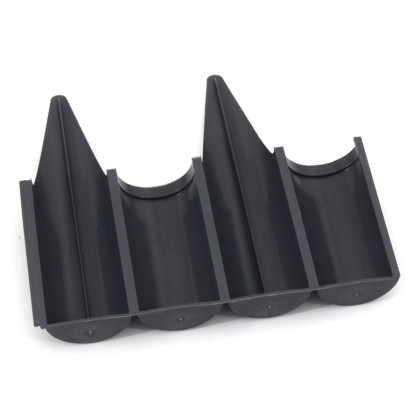 Šedý plastový palisádový zahradní obrubník Wood - délka 25 cm a výška 12,5 cm