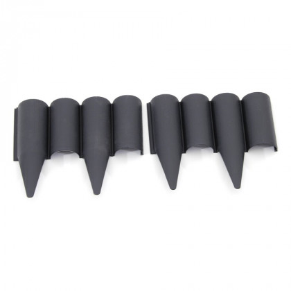 Šedý plastový palisádový zahradní obrubník Wood - délka 25 cm a výška 12,5 cm