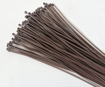 Hnědá plastová stahovací páska - délka 30 cm a šířka 0,25 cm - 100 ks