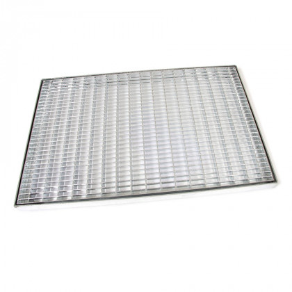 Kovová venkovní čistící vstupní rohož s rámem FLOMA Grid - 50 x 100 x 3,3 cm