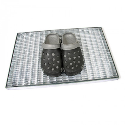 Kovová venkovní čistící vstupní rohož s rámem FLOMA Grid - 50 x 100 x 3,3 cm