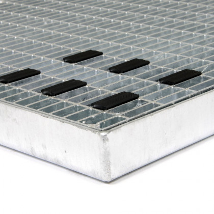 Kovová venkovní čistící vstupní rohož s rámem FLOMA Grid - 50 x 100 x 3,3 cm