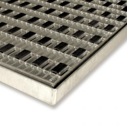 Kovová venkovní čistící vstupní rohož s rámem FLOMA Grid - 50 x 100 x 3,3 cm