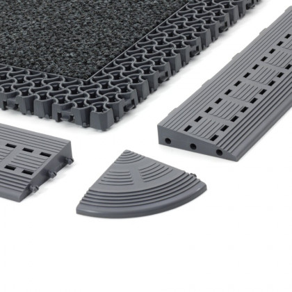 Šedá plastová zátěžová náběhová rohová hrana (Bfl-S1) - 7 x 7 x 1,75 cm