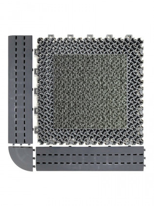Šedá plastová zátěžová náběhová rohová hrana (Bfl-S1) - 7 x 7 x 1,75 cm
