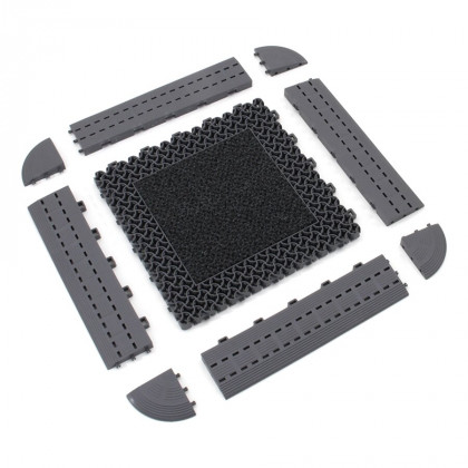 Šedá plastová zátěžová náběhová rohová hrana (Bfl-S1) - 7 x 7 x 1,75 cm