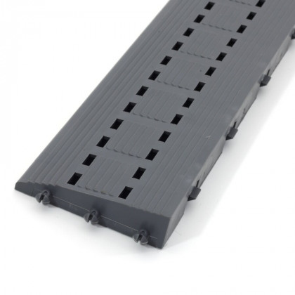 Šedý plastový vstupní zátěžový nájezd "samec" (Bfl-S1) - 33 x 7 x 1,75 cm