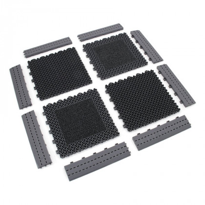 Šedý plastový vstupní zátěžový nájezd "samec" (Bfl-S1) - 33 x 7 x 1,75 cm