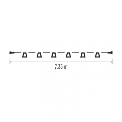 Spojovací světelný řetěz na 10 žárovek E27 bez přívodu