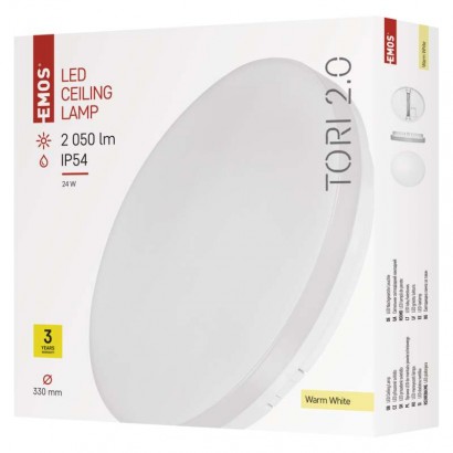 LED přisazené svítidlo, kruhové bílé 24W teplá b., IP54