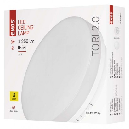 LED přisazené svítidlo, kruhové bílé 15W neutrální b., IP54