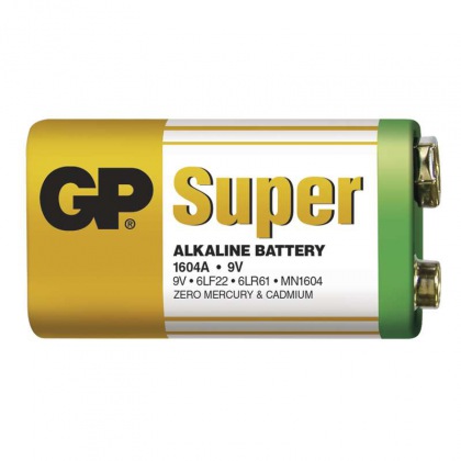 Alkalická baterie GP Super 6LP3146 (9V), blistr