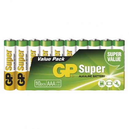 Alkalická baterie GP Super LR03 (AAA) fólie