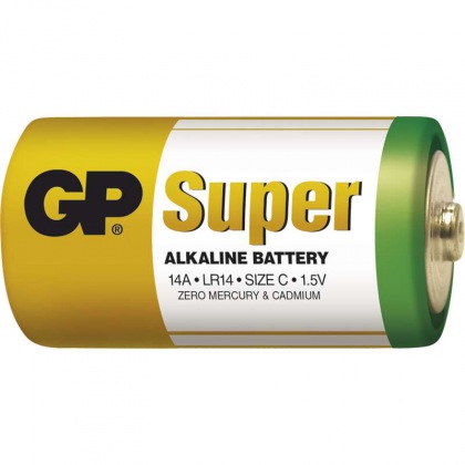 Alkalická baterie GP Super LR14 (C) fólie