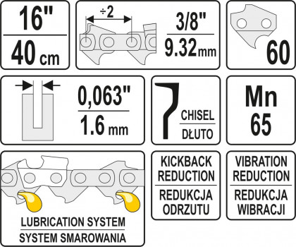 Řetěz na motorovou pilu 16" 3/8"