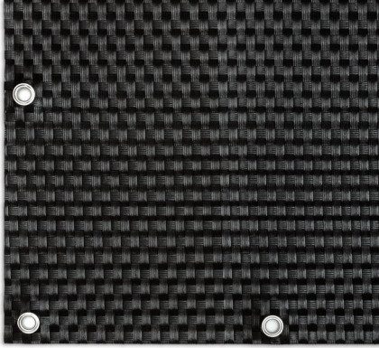 Černá plastová ratanová stínící rohož "umělý ratan" s oky - délka 300 cm a výška 90 cm