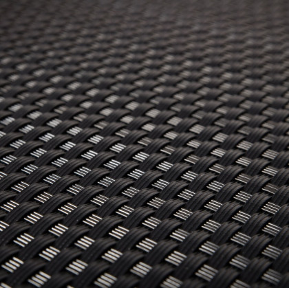 Černá plastová ratanová stínící rohož "umělý ratan" s oky - délka 300 cm a výška 90 cm