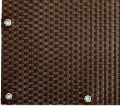 Plastová ratanová stínící rohož "umělý ratan" s oky (tmavý ořech) - délka 300 cm a výška 75 cm