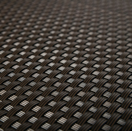 Hnědá plastová ratanová stínící rohož "umělý ratan" s oky - délka 300 cm a výška 75 cm