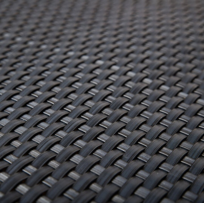 Šedá plastová ratanová stínící rohož "umělý ratan" s oky - délka 300 cm a výška 75 cm