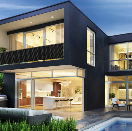 Černá plastová ratanová stínící rohož "umělý ratan" s oky - délka 300 cm a výška 75 cm