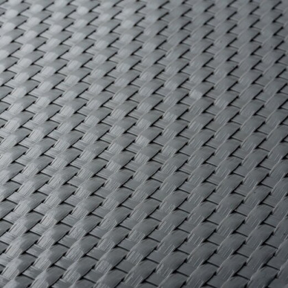 Světle šedá plastová ratanová stínící rohož "umělý ratan" s oky - délka 300 cm a výška 75 cm