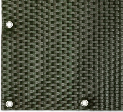 Zelená plastová ratanová stínící rohož "umělý ratan" s oky - délka 500 cm a výška 75 cm