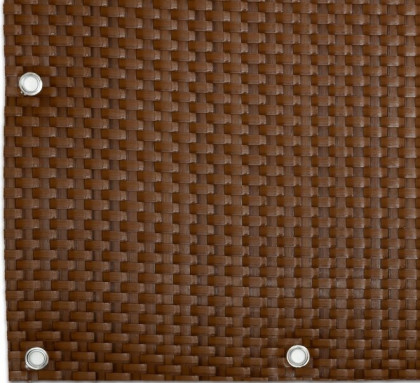 Plastová ratanová stínící rohož "umělý ratan" s oky (světlý ořech) - délka 500 cm a výška 75 cm