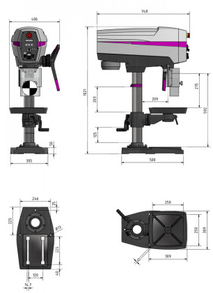 Stolní vrtačka OPTIdrill DP 26 T (400 V)