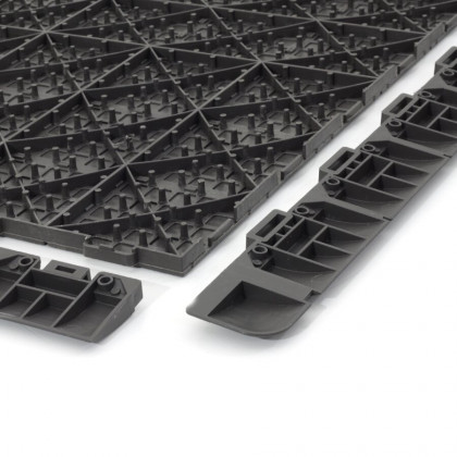 Hnědá plastová terasová dlažba Linea Marte - 56,3 x 56,3 x 1,3 cm