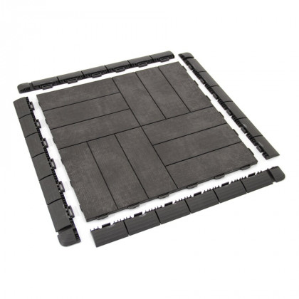 Šedá plastová terasová dlažba Linea Marte - 56,3 x 56,3 x 1,3 cm