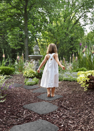 Šedá gumová terasová dlažba FLOMA Stone - 53 x 45 x 1,5 cm