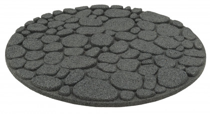 Šedá gumová terasová dlažba FLOMA River Rock - 45 x 45 x 2,2 cm