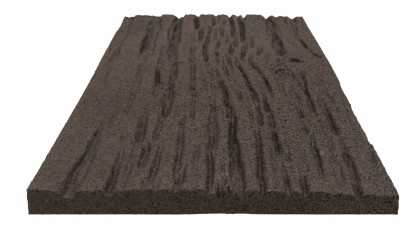 Hnědá gumová terasová dlažba FLOMA Wood - 26 x 60 x 1,7 cm