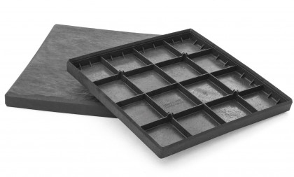 Grafitová gumová terasová dlažba FLOMA Stone - 30 x 30 x 2,8 cm