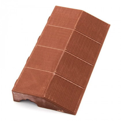 Hnědý plastový nájezd "samec" pro terasovou dlažbu Linea Combi - 40 x 20,5 x 4,8 cm