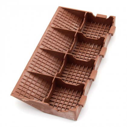 Hnědý plastový nájezd "samec" pro terasovou dlažbu Linea Combi - 40 x 20,5 x 4,8 cm