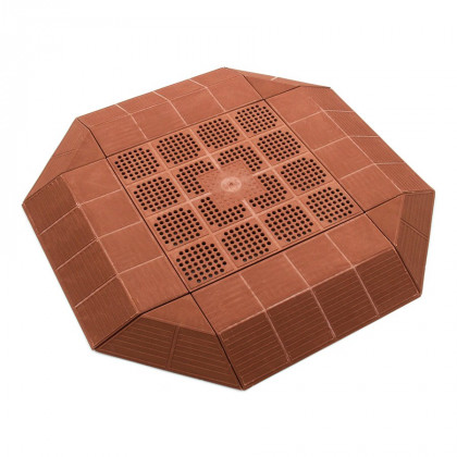 Hnědý plastový nájezd "samec" pro terasovou dlažbu Linea Combi - 40 x 20,5 x 4,8 cm