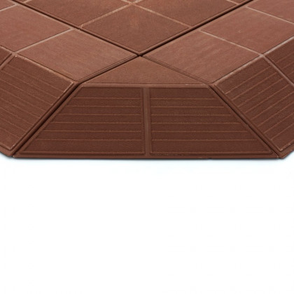Hnědý plastový nájezd "samec" pro terasovou dlažbu Linea Combi - 40 x 20,5 x 4,8 cm