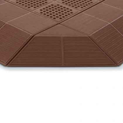 Hnědý plastový nájezd "samec" pro terasovou dlažbu Linea Combi - 40 x 20,5 x 4,8 cm